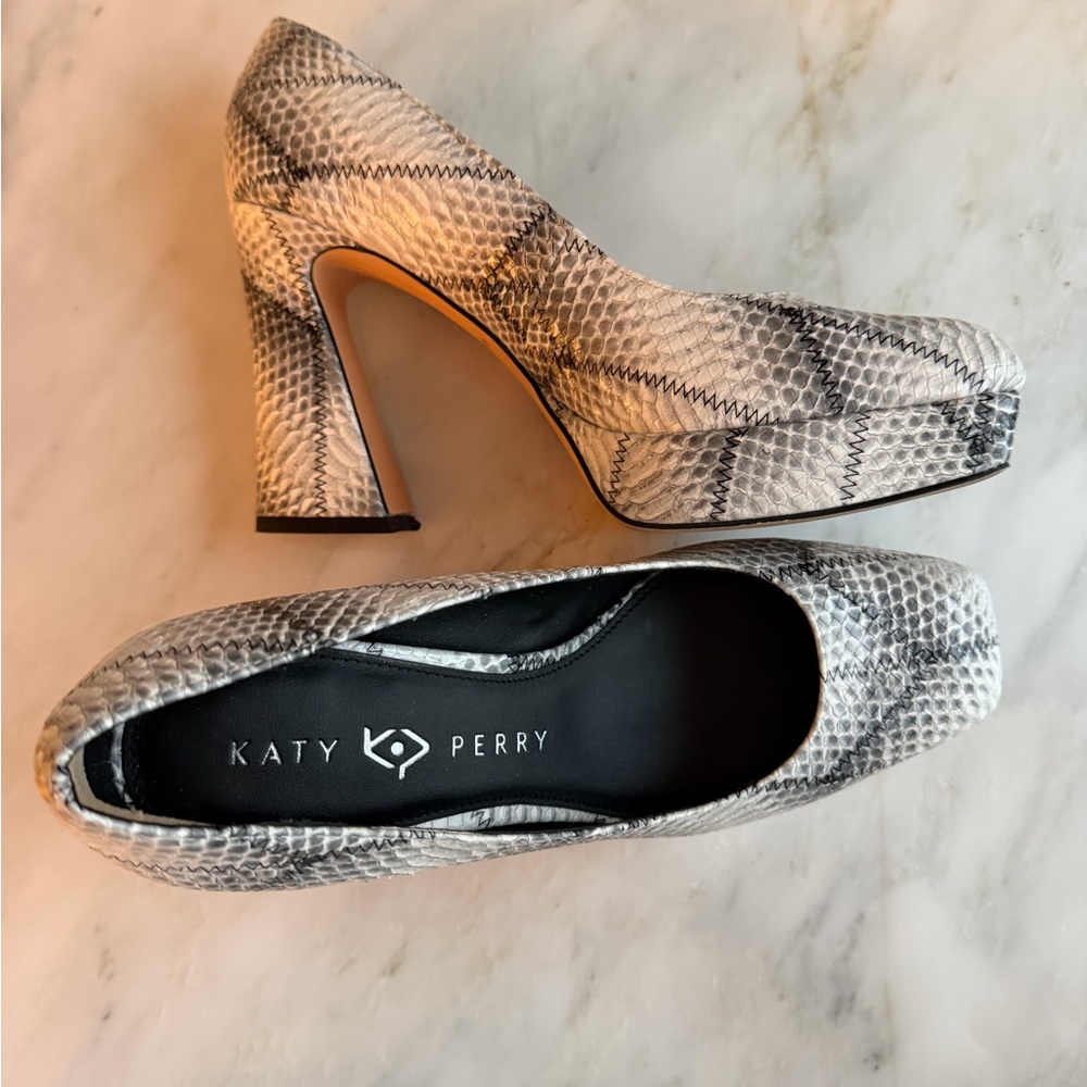 Katy Perry Collections Monochrome Snakeskin Heels - Picture 3 of 6